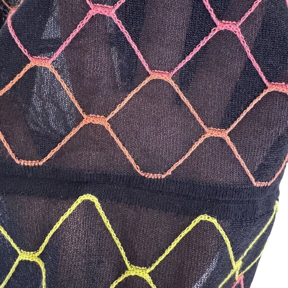 M Missoni Women's Black Sheer Net Pattern Stretch Sleeveless Knee Length Size 6 - Picture 5 of 9